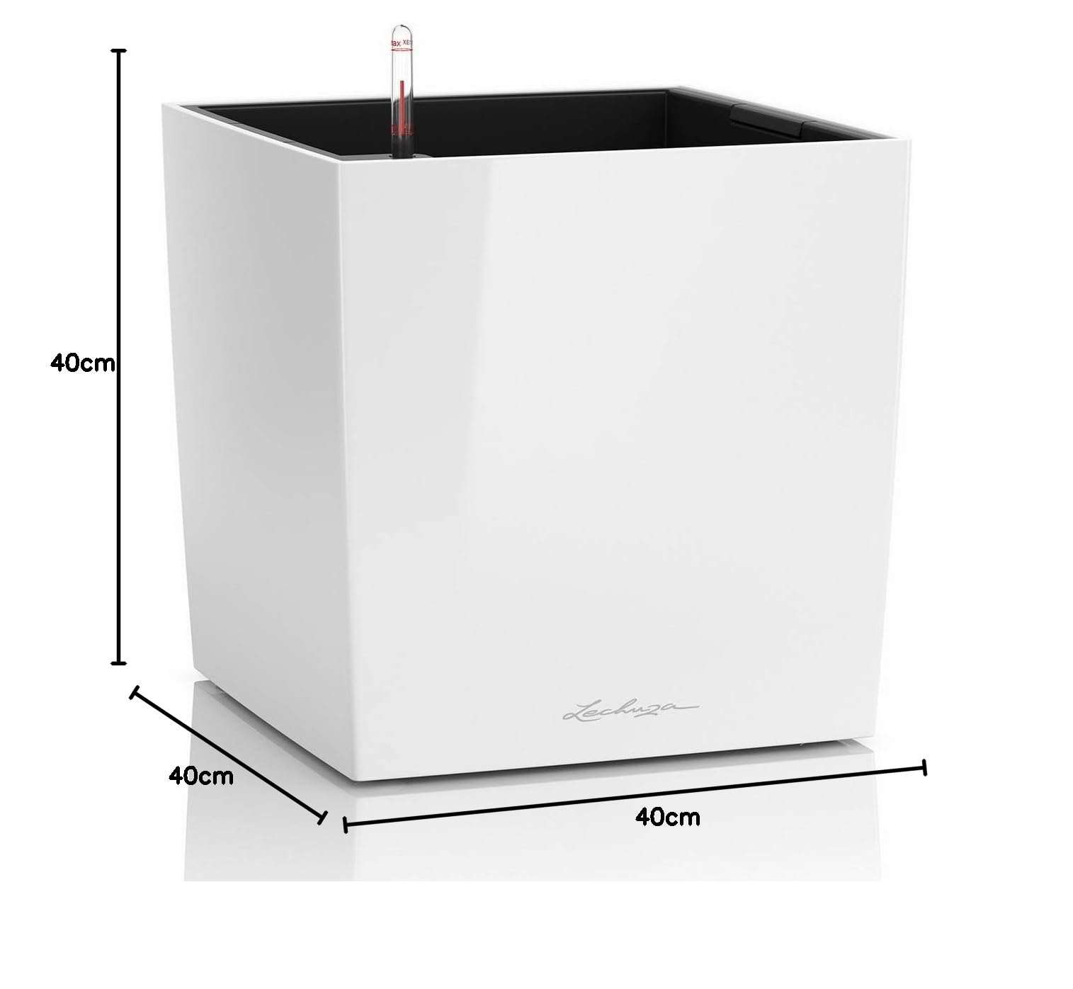 Lechuza Cube Premium 40 Pflanzwürfel Weiß Hochglanz 40cm Bewässerung