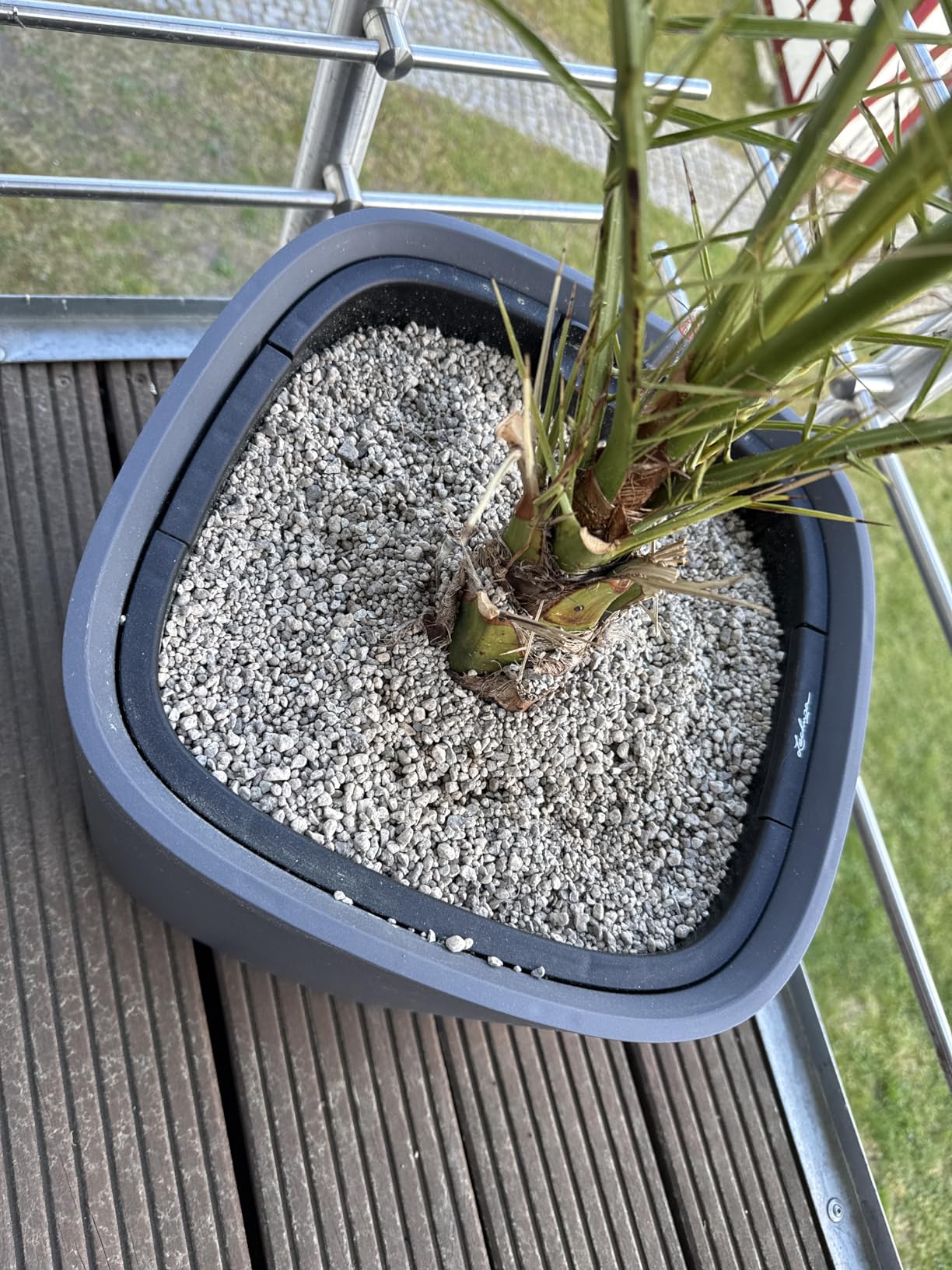 Lechuza Pila Planter Pflanztopf schiefergrau 35 cm Bewässerung