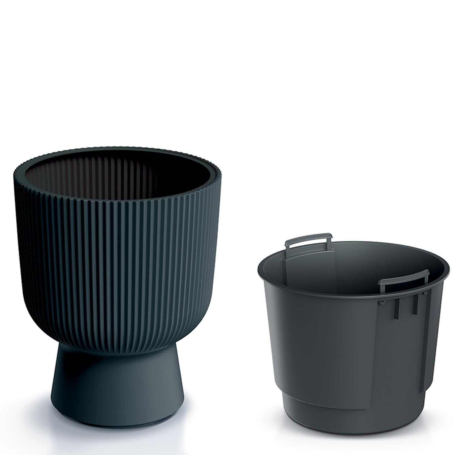 Prosperplast Milly Blumentopf Ø239mm Anthrazit mit Einsatz