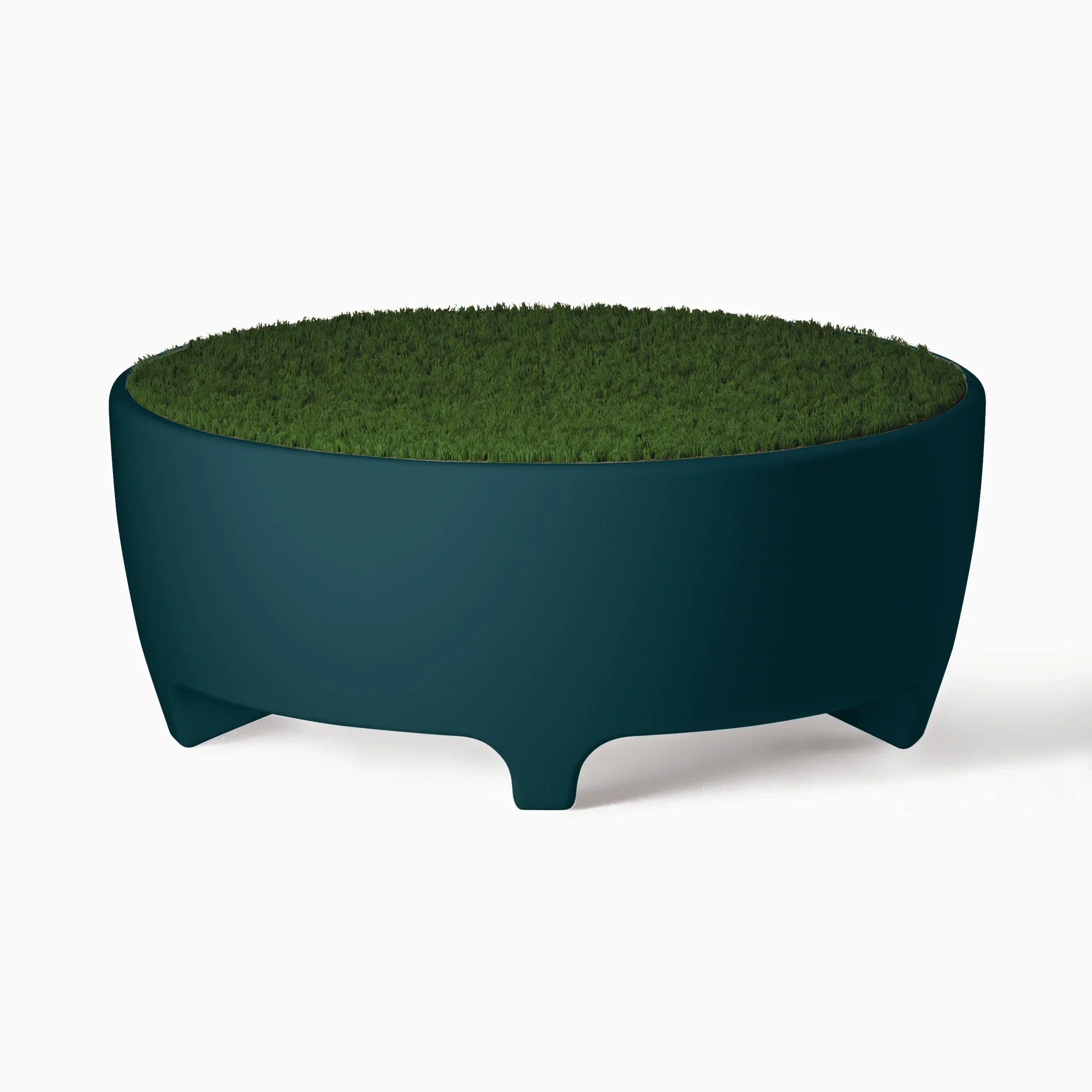 Serralunga Oasis Pouf Hocker Weiß rund Tisch