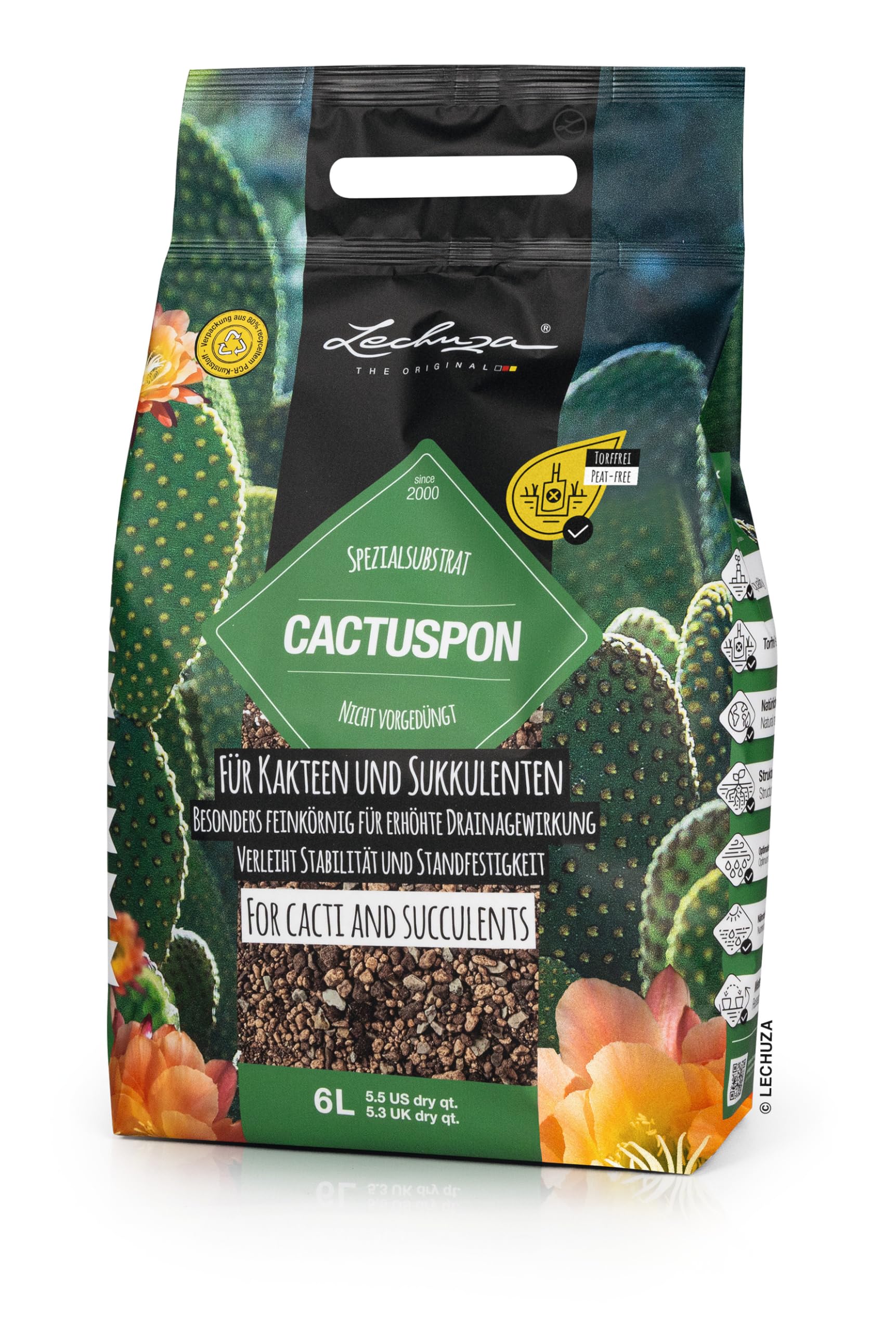 Lechuza Cactuspon Pflanzsubstrat 6 Liter Kakteen