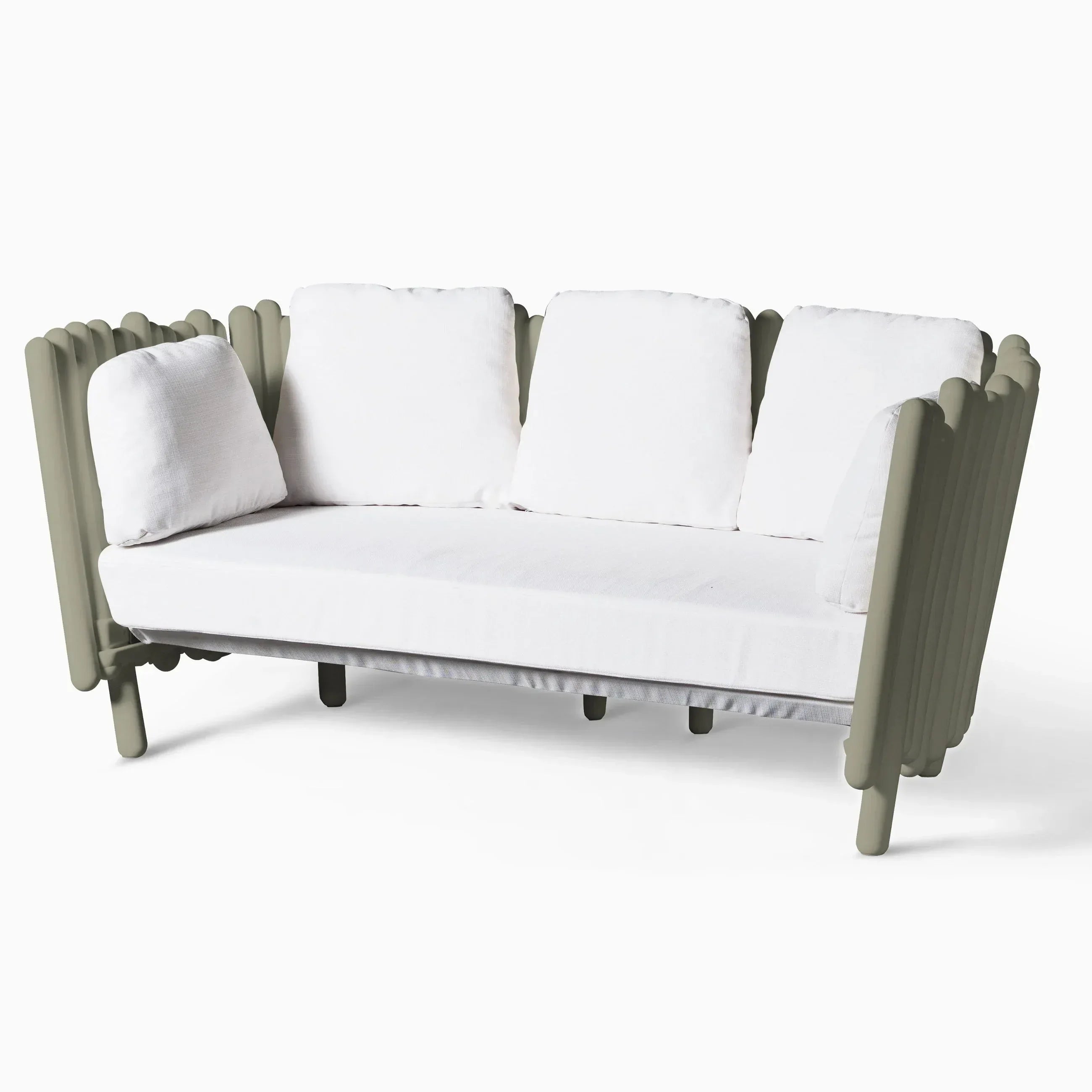 Serralunga Canisse Sofa Weiß rund Outdoor mit Kissen