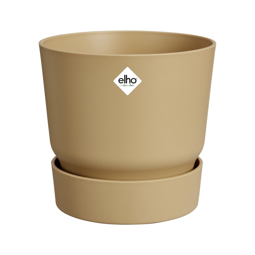 elho Greenville Rund 25 cm Blumentopf Goldener Sand frostbeständig