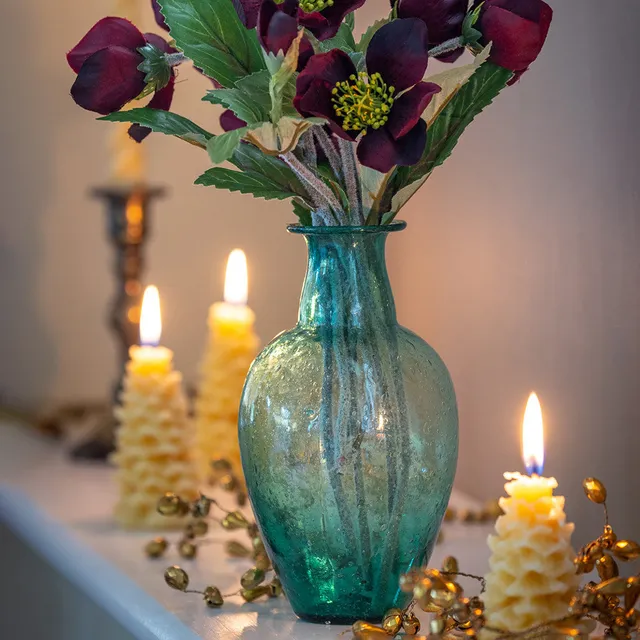 Sarah Raven Gardening Teal Vase Glasvase 16cm Recyclingglas