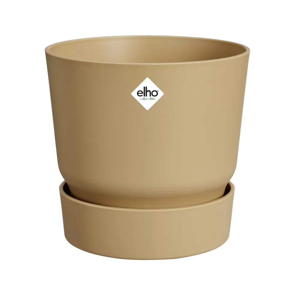 elho Greenville Rund 25 cm Blumentopf Goldener Sand frostbeständig