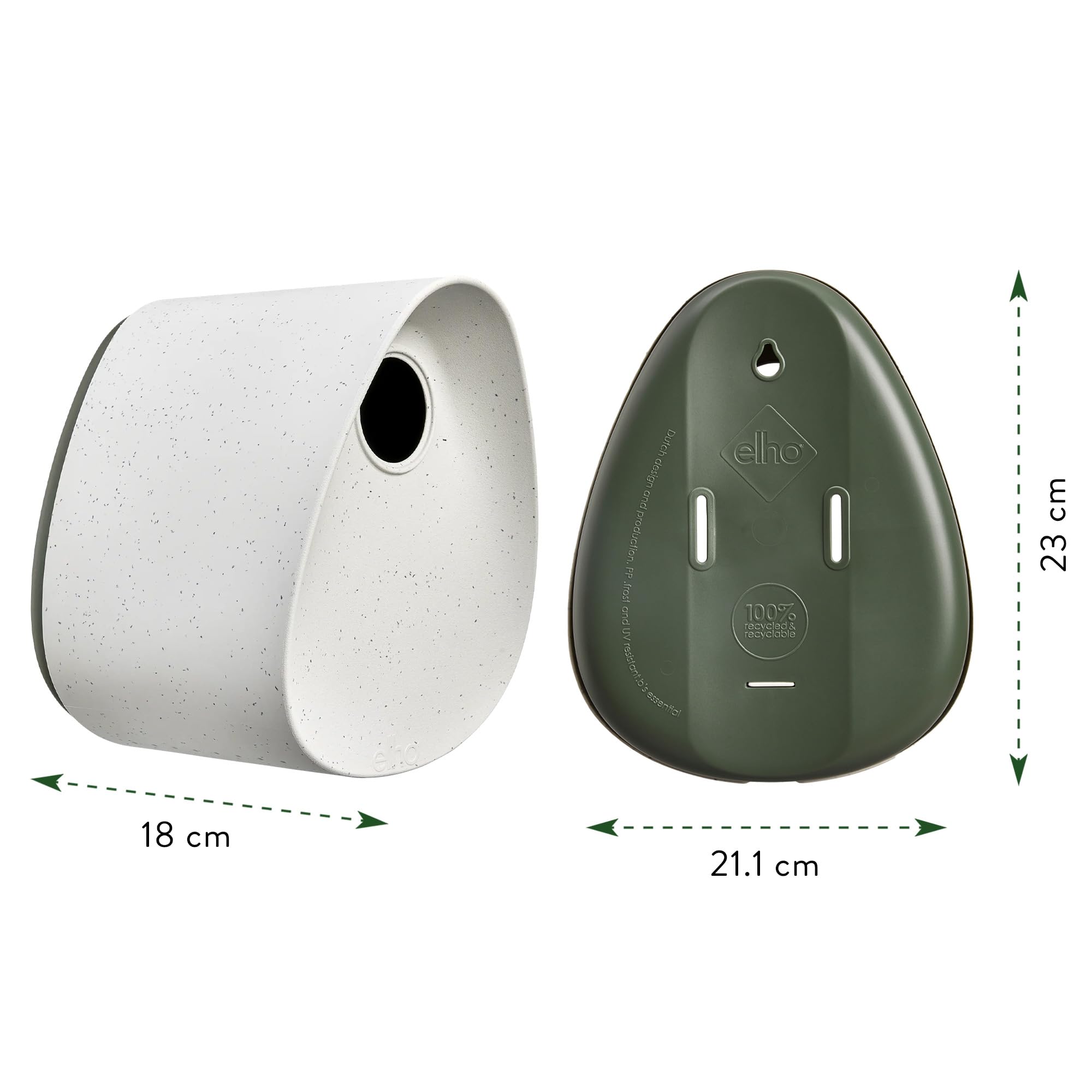 elho Essential Vogelhaus 18 cm Fibrous Grey Nistkasten