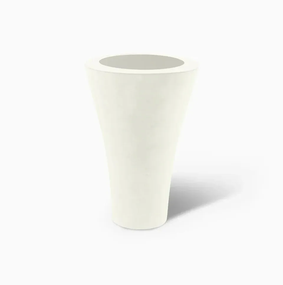 Serralunga Ming Alto Pflanztopf Laccato Bianco 66x66x100 rund