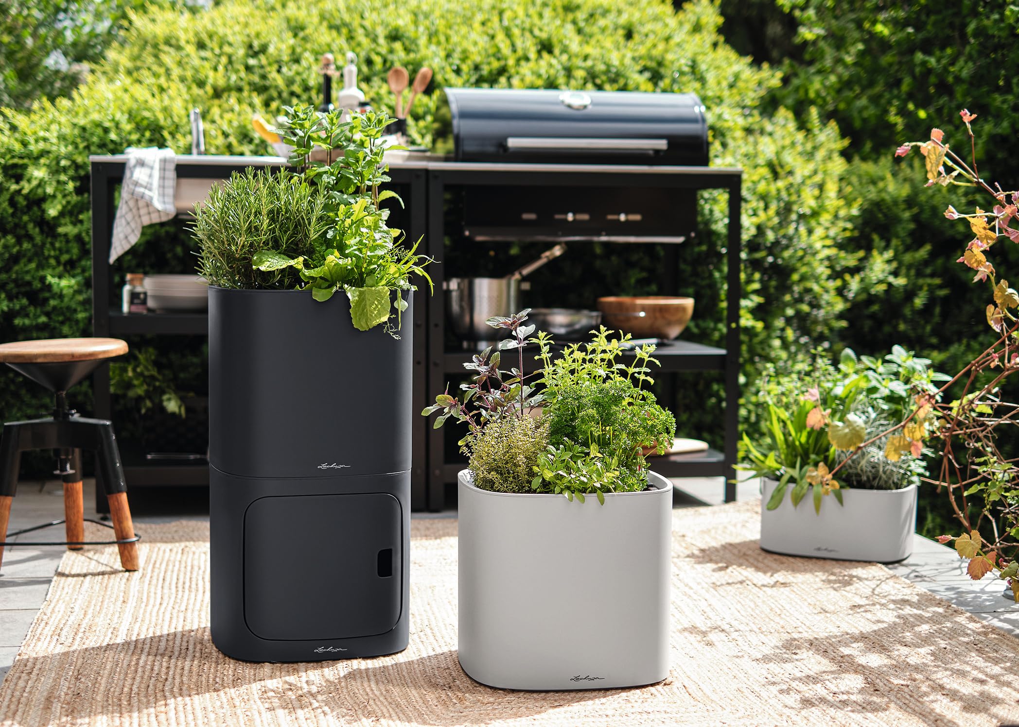 Lechuza Pila Planter Pflanztopf schiefergrau 35 cm Bewässerung