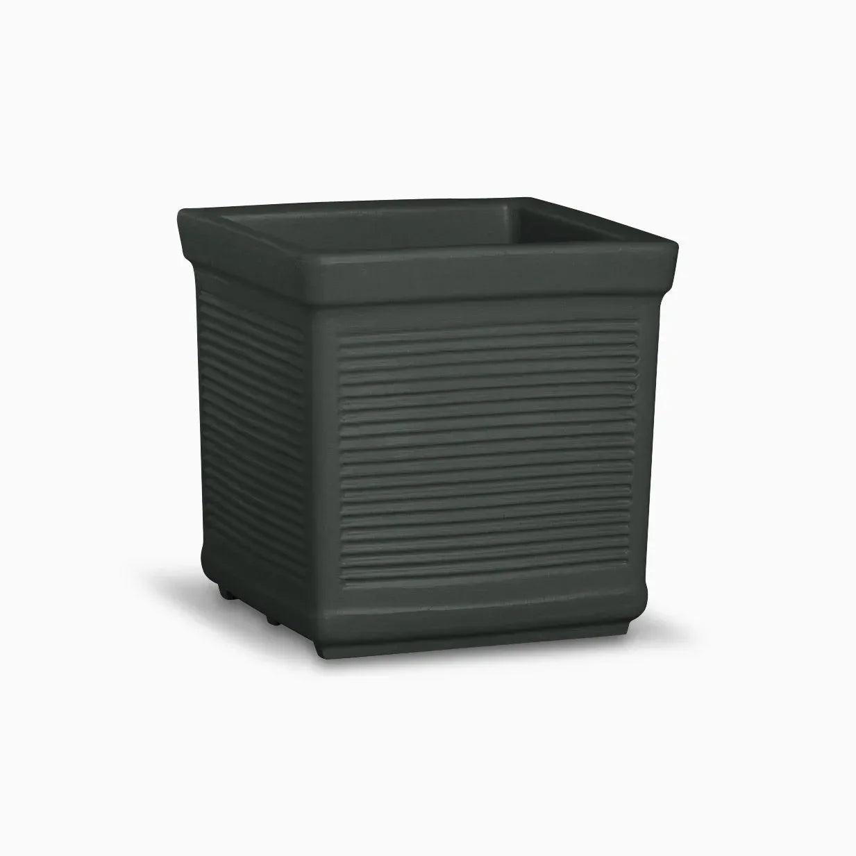 Serralunga Millerighe Quadrato Pflanztopf Anthrazit 35x35x35
