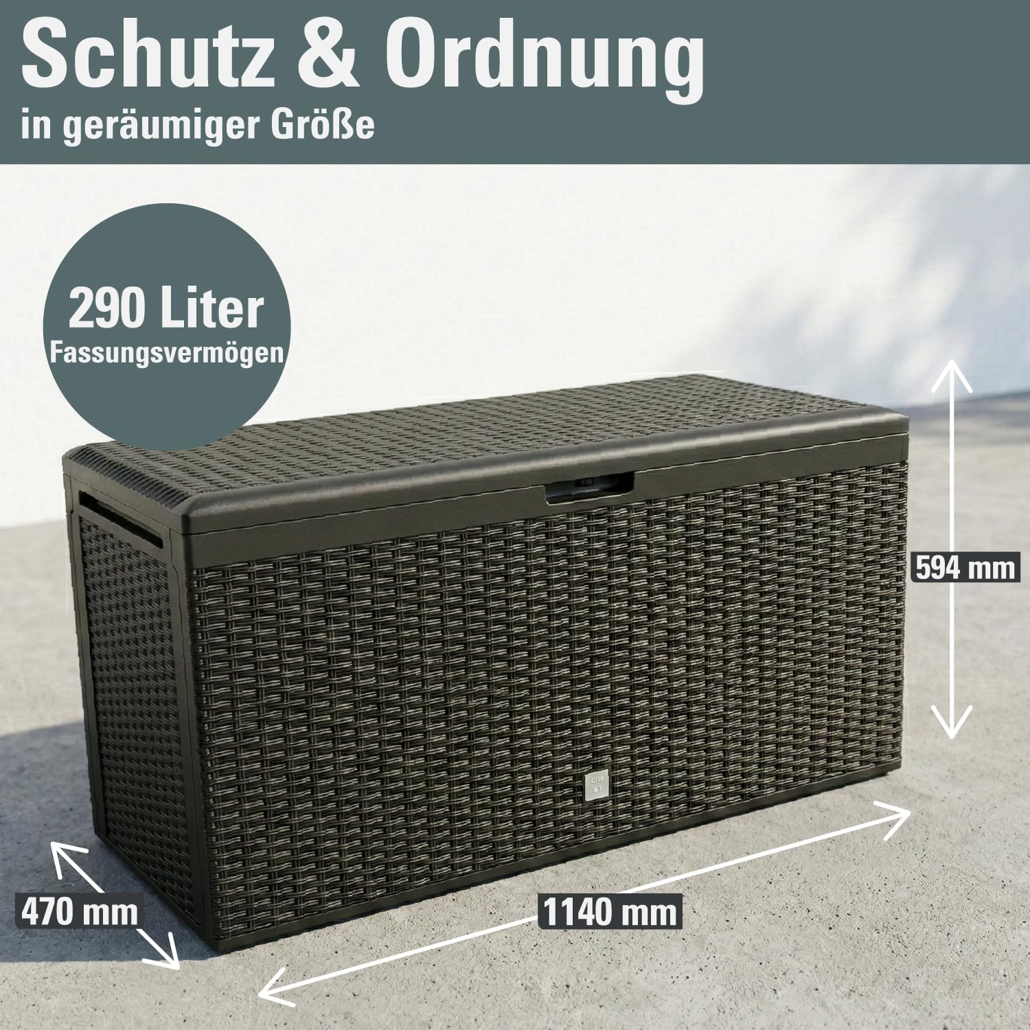 Prosperplast Boxe Rato Plus Gartenbox 290L Anthrazit Rattan