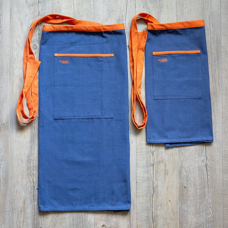 Sarah Raven Salvia Marigold Gartenschürze lang kurz blau