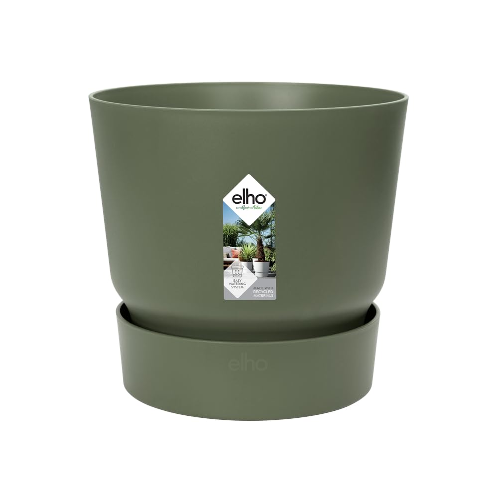 elho Greenville Rund 25 Blumentopf Leaf Green mit Untersetzer
