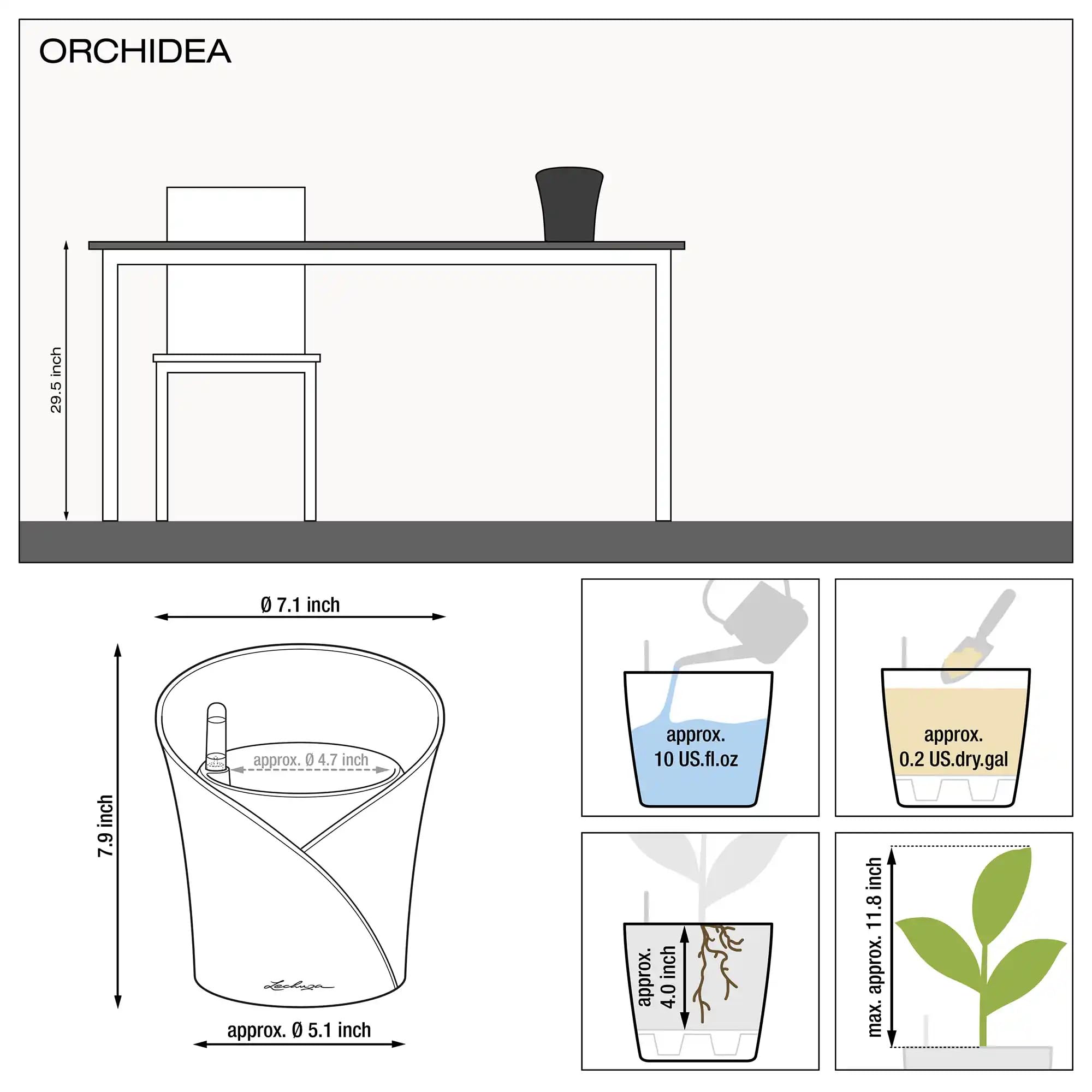 Lechuza Orchidea Color Orchideentopf Weiß Ø18cm Dochtsystem