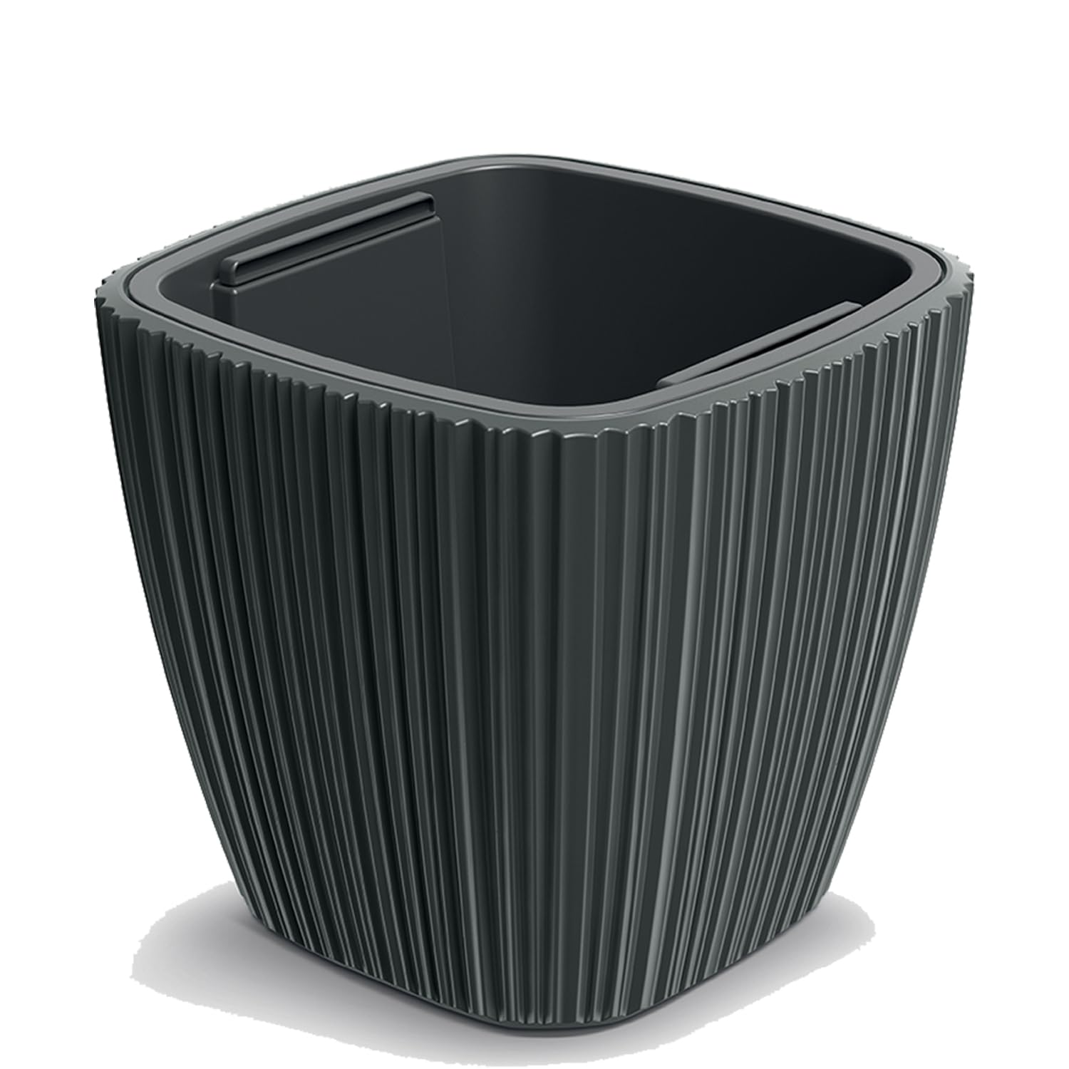 Prosperplast Tubus Blumentopf 39x39x36 dunkelgrau mit Einsatz