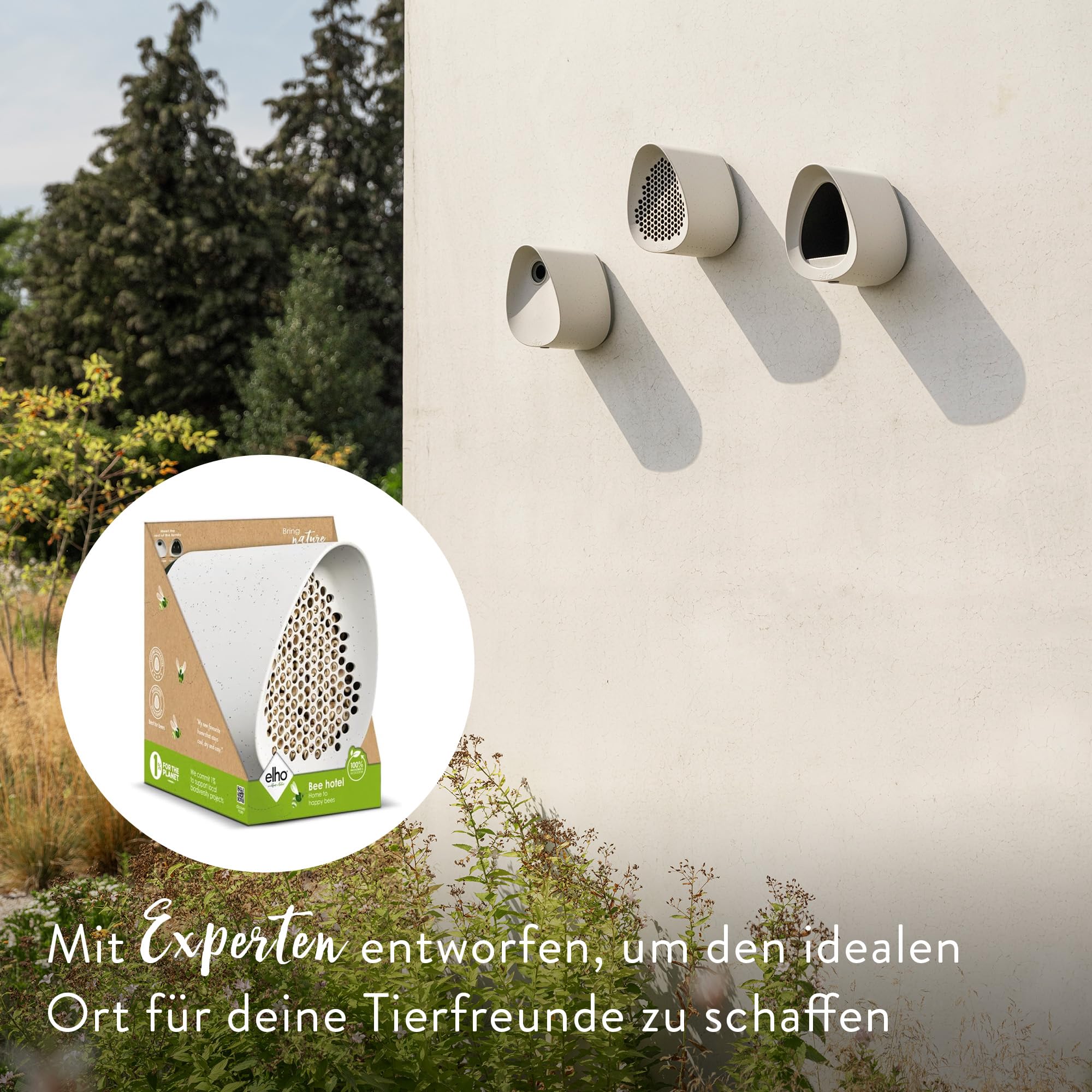 elho Essential Bienenhotel 18cm Fibrous Grey Recycling