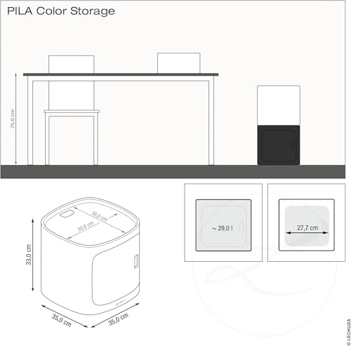 Lechuza Pila Storage Aufbewahrungsbox schiefergrau 35x35