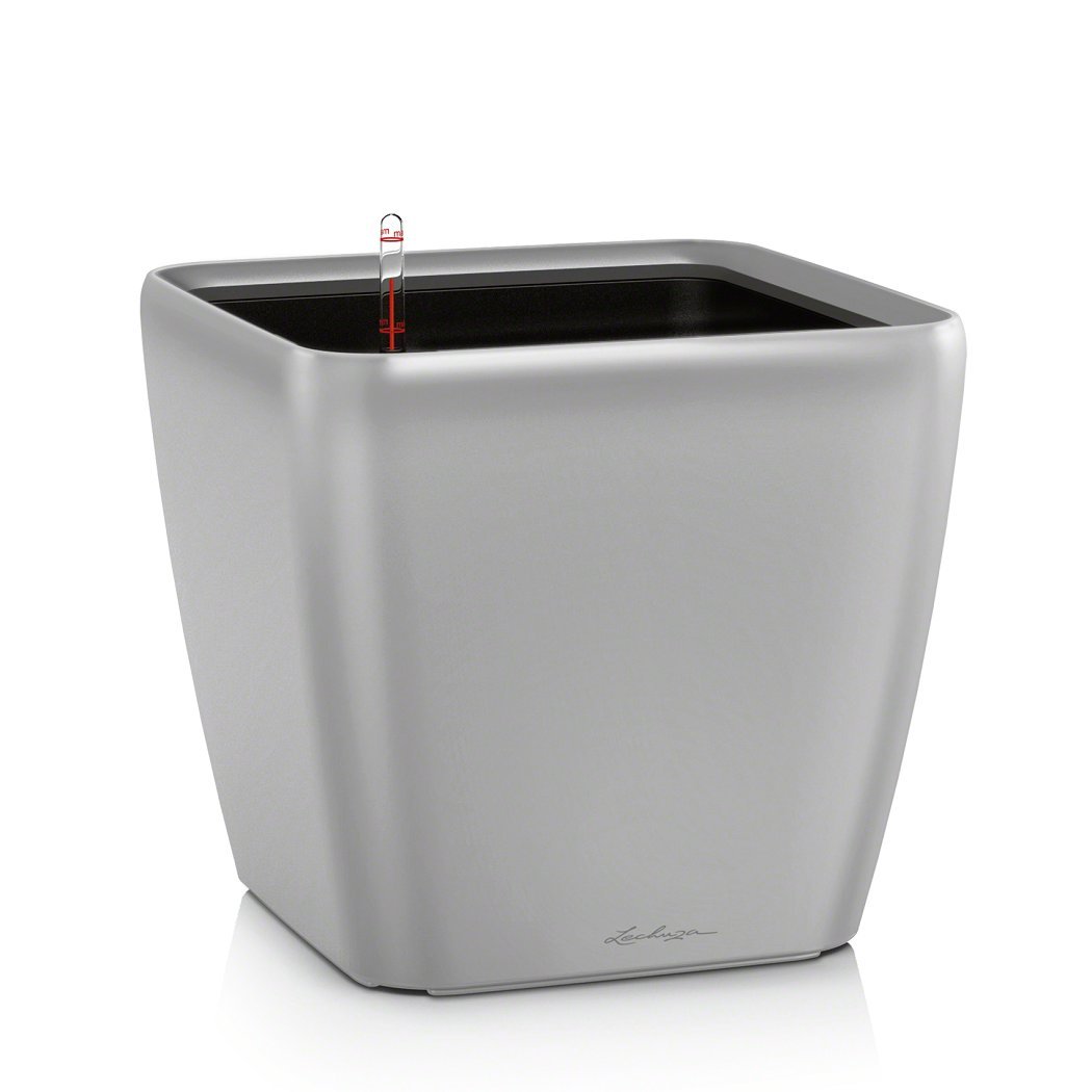 Lechuza Quadro Premium LS 21 Pflanztopf Silber Metallic Bewässerung