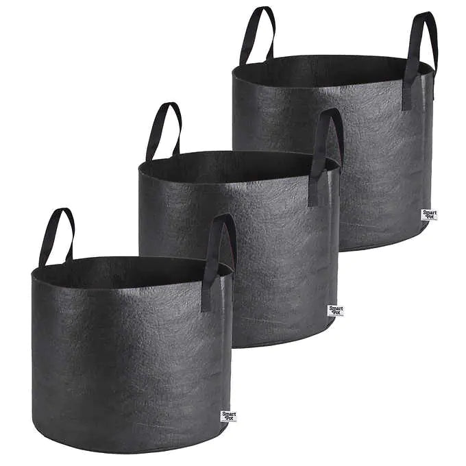 Smart Pot Fabric Planters Stofftöpfe 15 Gallonen schwarz 3er-Pack