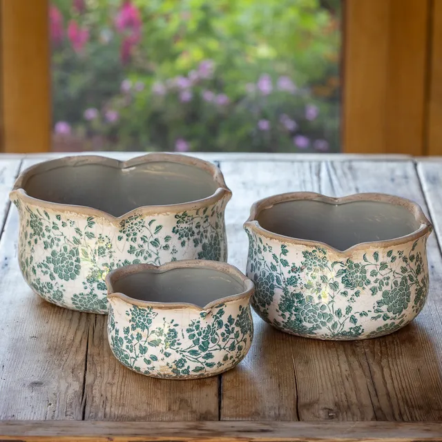 Sarah Raven Provence Keramikschalen Set 3tlg Vintage