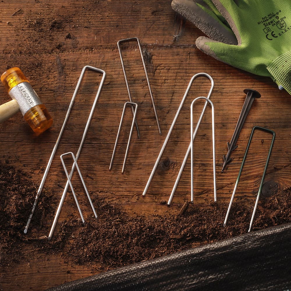 GardenMate Erdanker 150 mm verzinkt Bodenanker 100 Stück rund