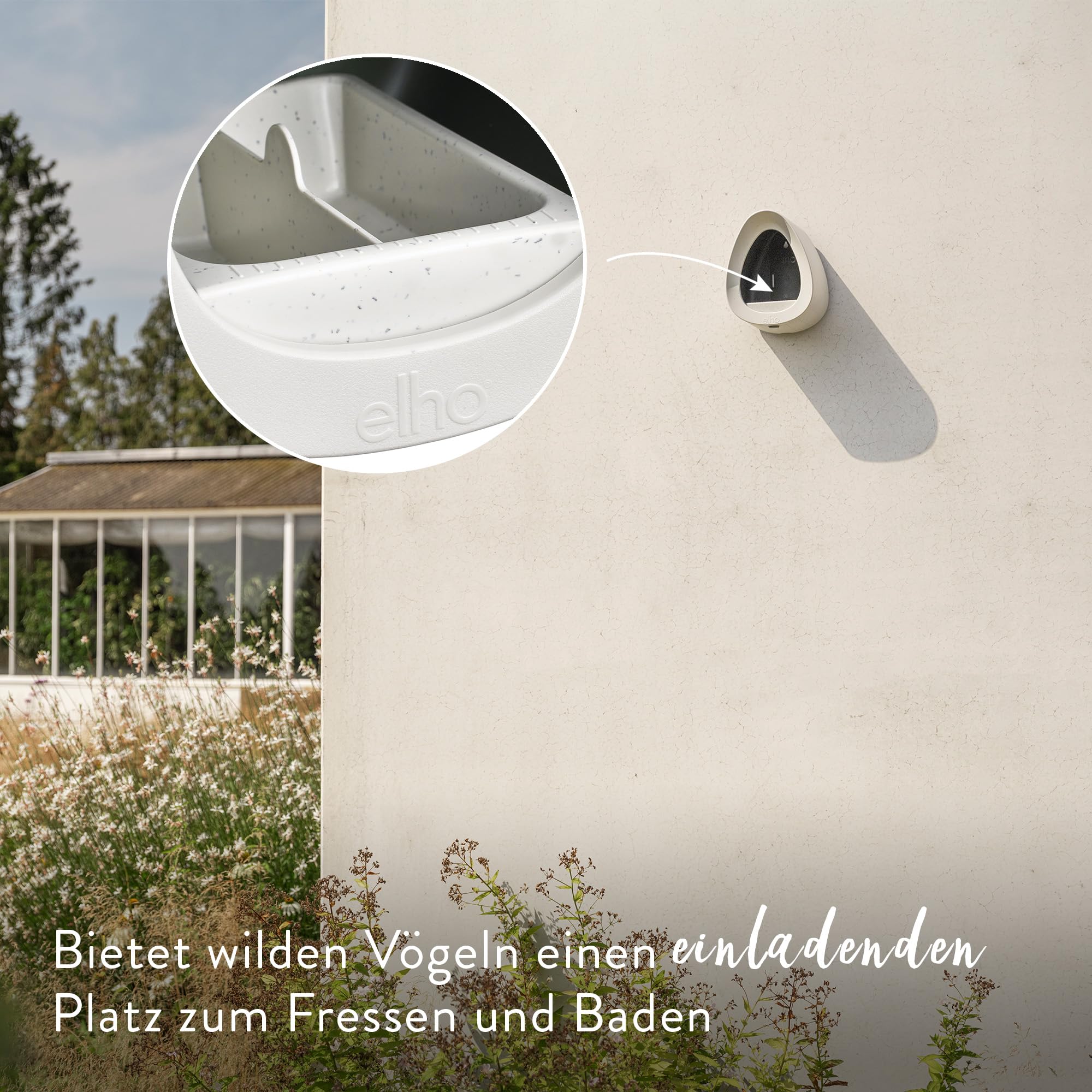 elho Essential Vogelfutterhaus 18 cm Fibrous Grey