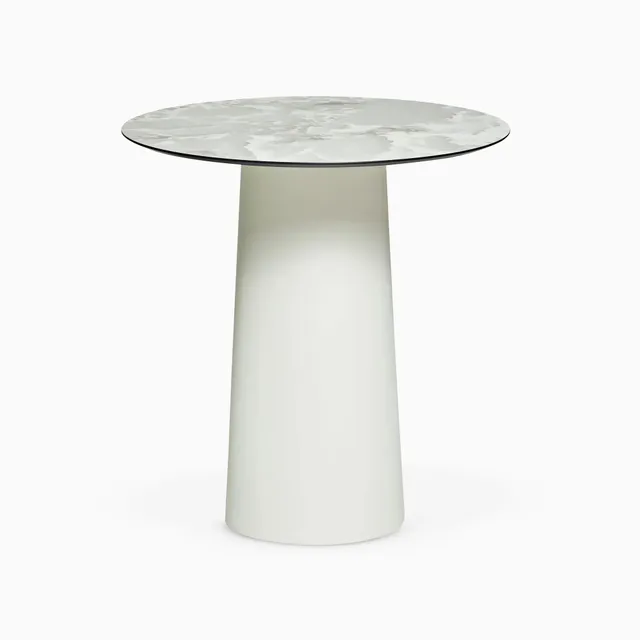 Serralunga LouLou 105 Slim Tisch Rund 60 Carrara Weiß