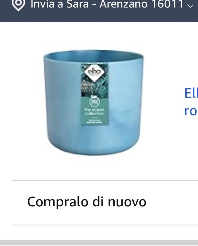 elho Ocean Collection Rund 22 Blumentopf Atlantikblau recycelt