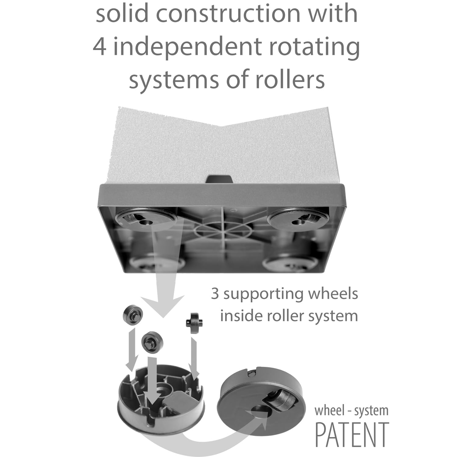 Prosperplast Coubi Mobile Saucer Square Roller Anthrazit 446