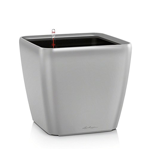 Lechuza Quadro Premium LS 21 Pflanztopf Silber Metallic Bewässerung