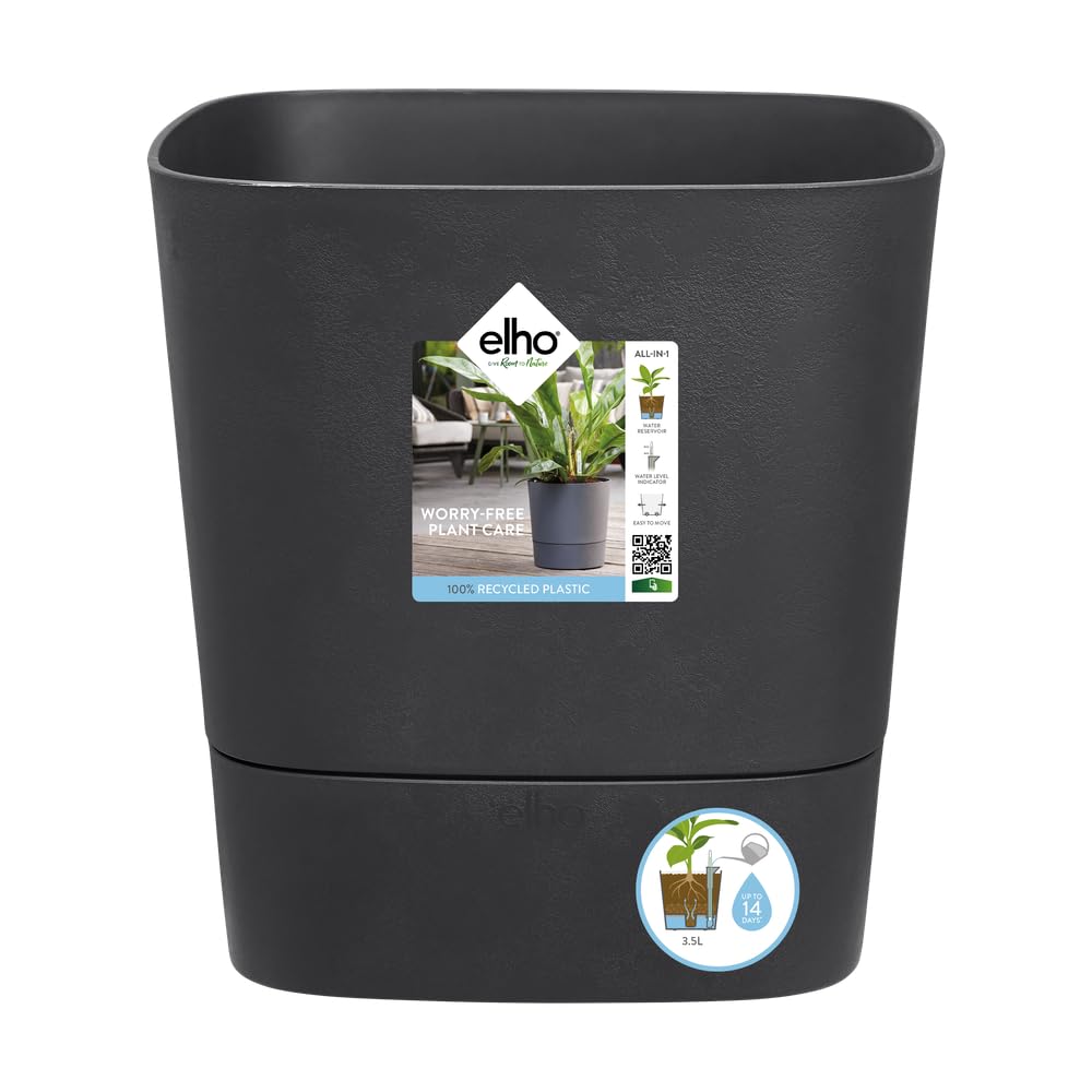 elho Aqua Care Quadrat 30 Blumentopf Holzkohlengrau Bewässerung