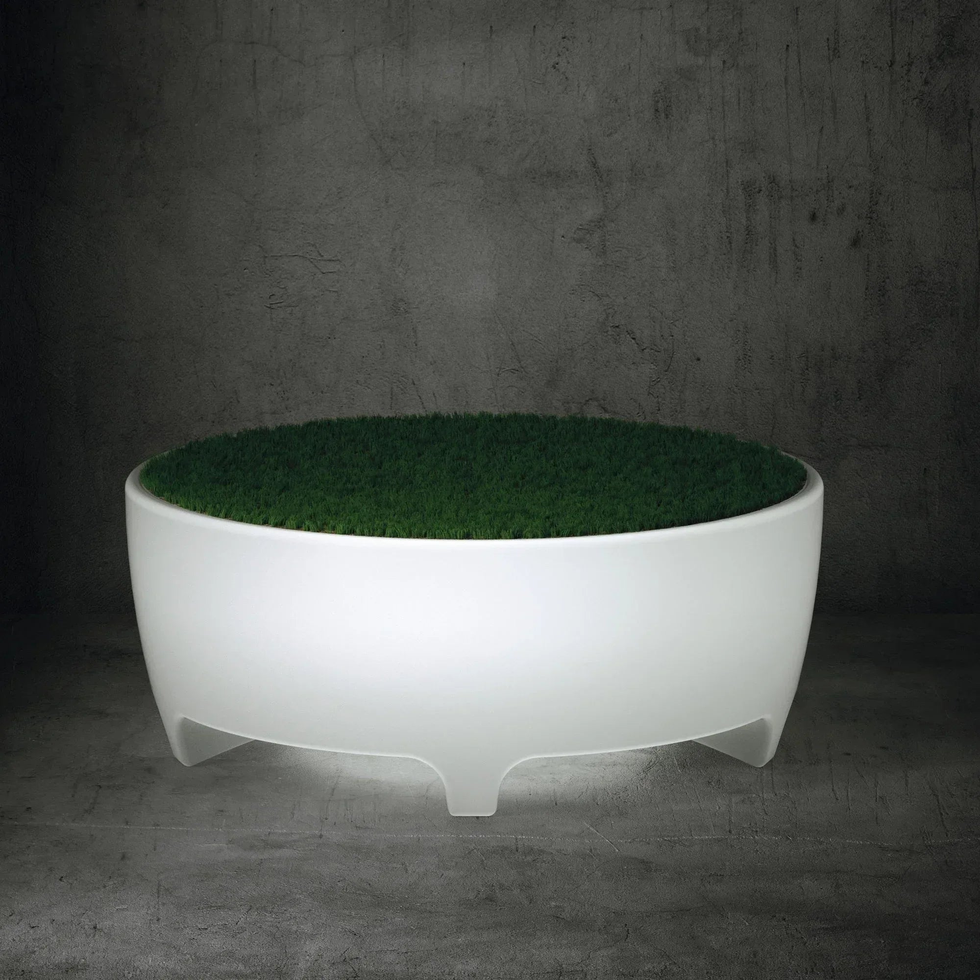 Serralunga Oasis Pouf Tisch weißes Licht mit Kabel