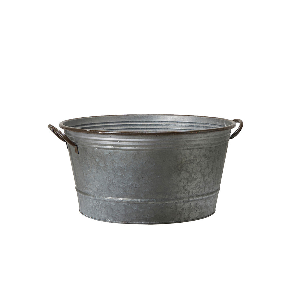 Sarah Raven Bruton Tub Planters Pflanztopf Zink 2er Set silber