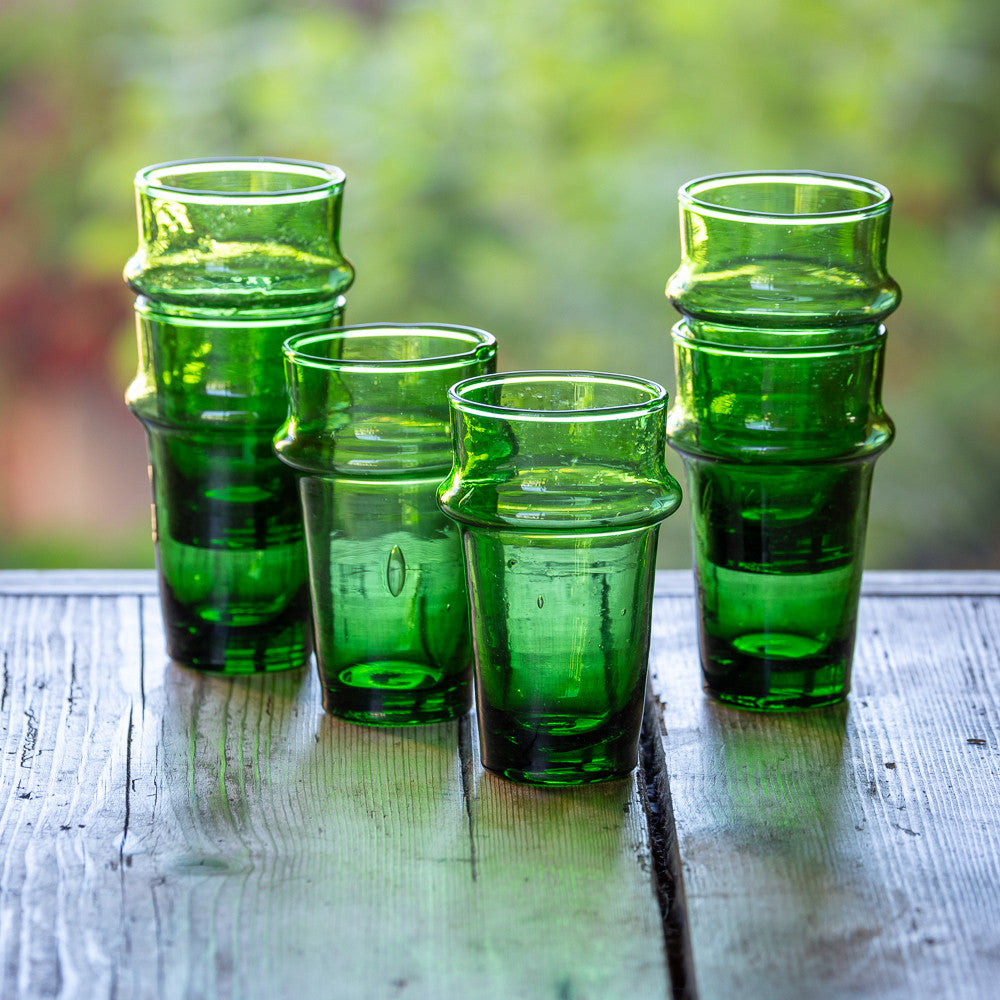 Sarah Raven Green Moroccan Glas Krug 1 L Grün 19 cm