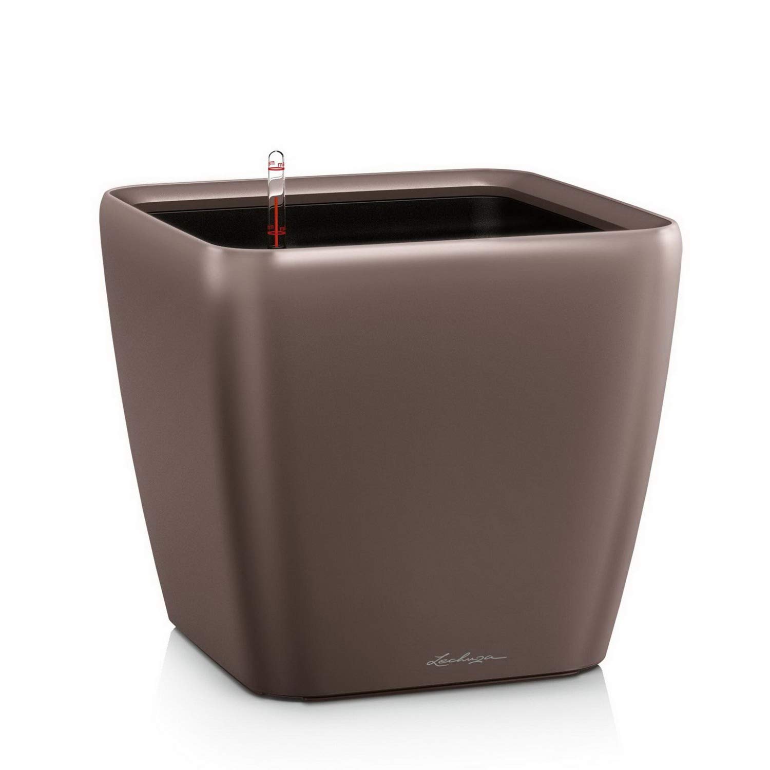 Lechuza Quadro Premium LS 21 Pflanztopf Silber Metallic Bewässerung