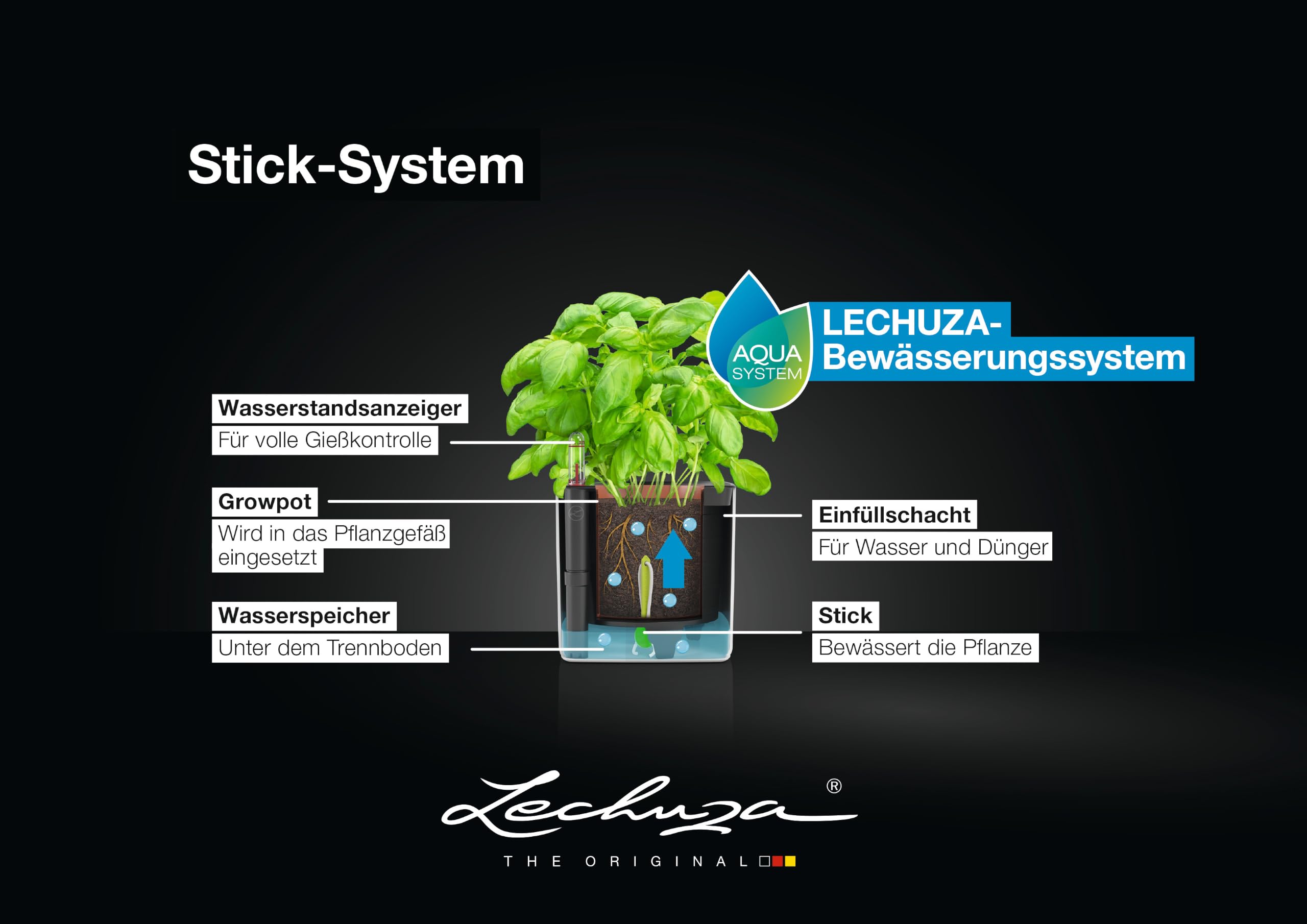 Lechuza Green Wall Cube Premium Wand Anthrazit Hochglanz