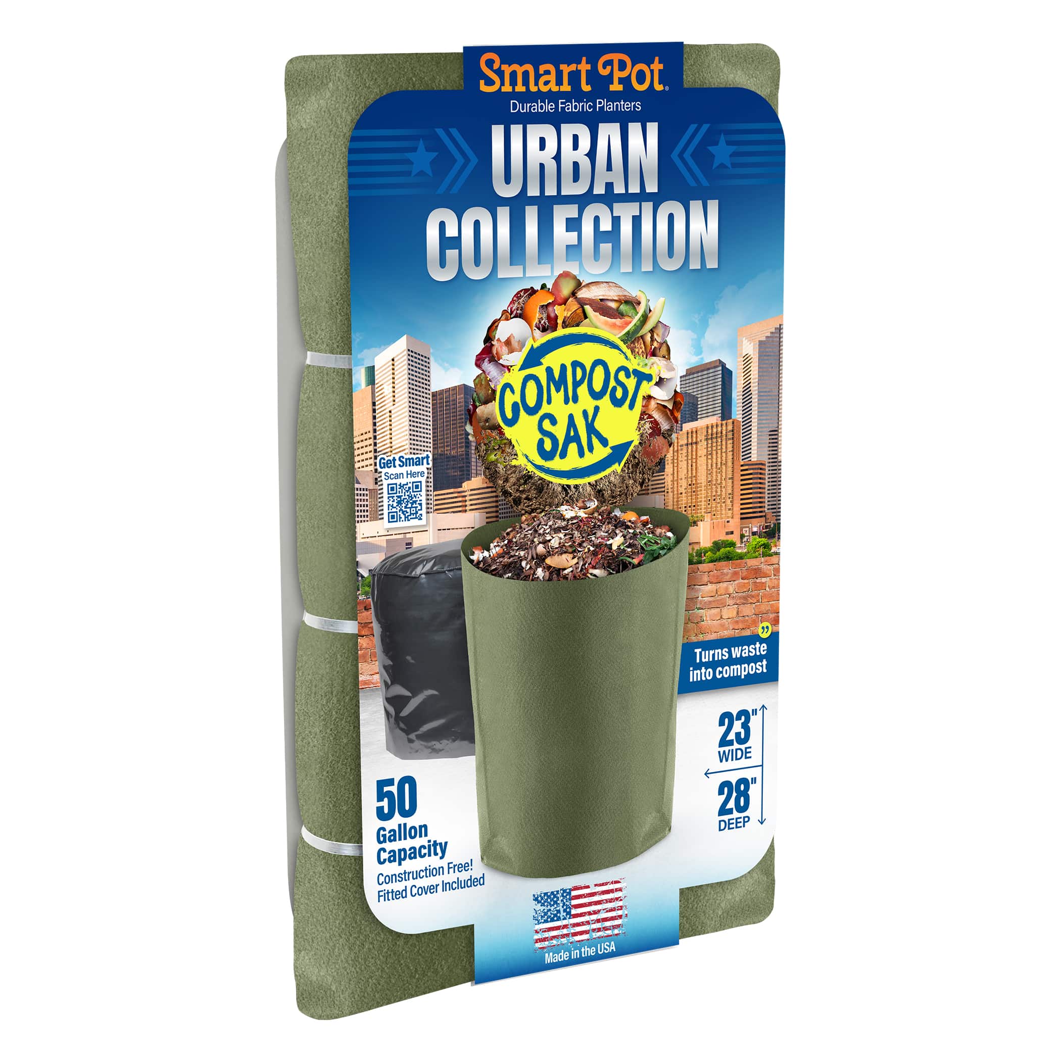 Smart Pot Urban Compost Sak Kompostsack 50 Gallonen mit Deckel