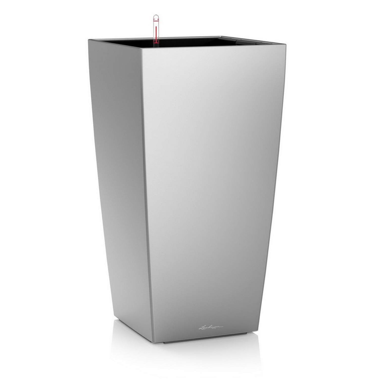Lechuza CUBICO Premium 22 Pflanztopf Silber Bewässerung