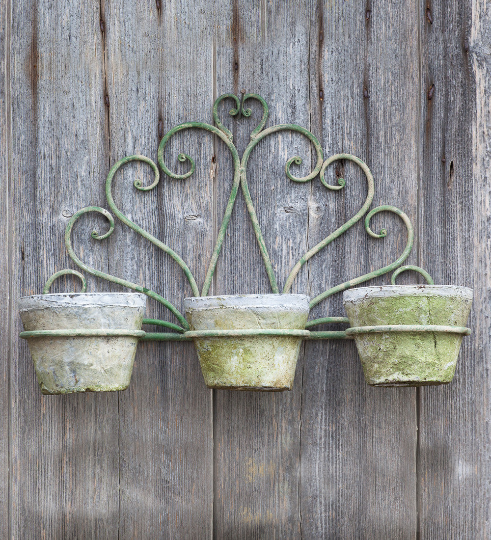 Sarah Raven Antiqued Whitestone Blumentopf klein mit Untersetzer porös