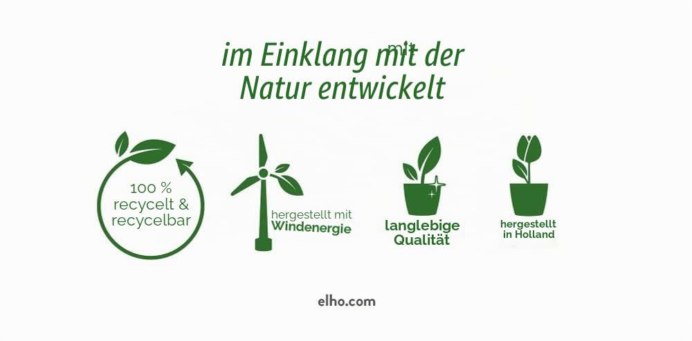 elho Green Basics Balkonkasten 50cm schwarz mit Untersetzer