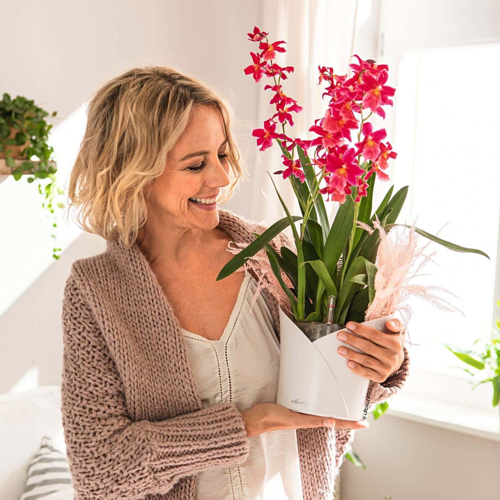 Lechuza Orchidea Color Orchideentopf Weiß Ø18cm Dochtsystem