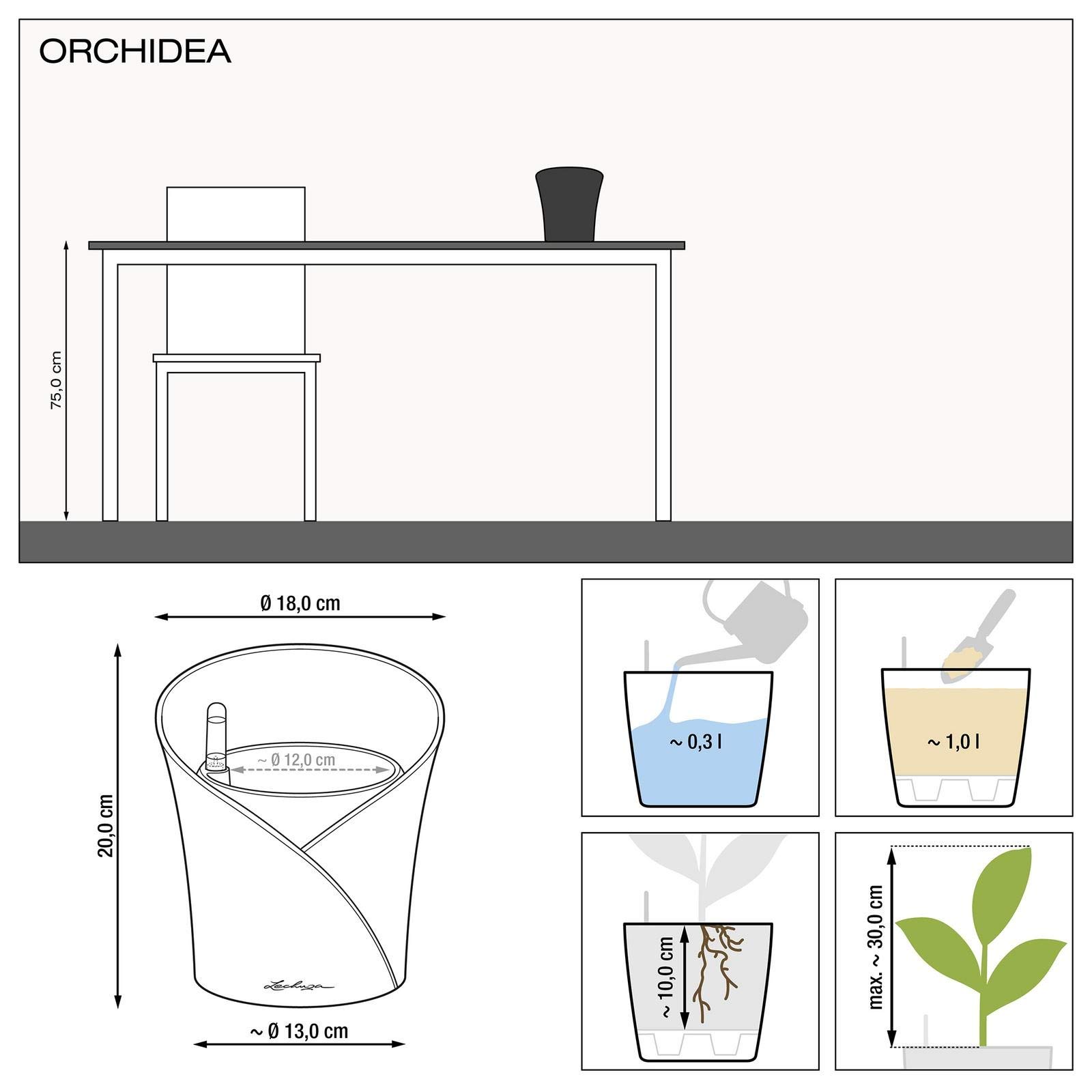 Lechuza Orchidea Orchideentopf Ø 18cm weiß UV-beständig