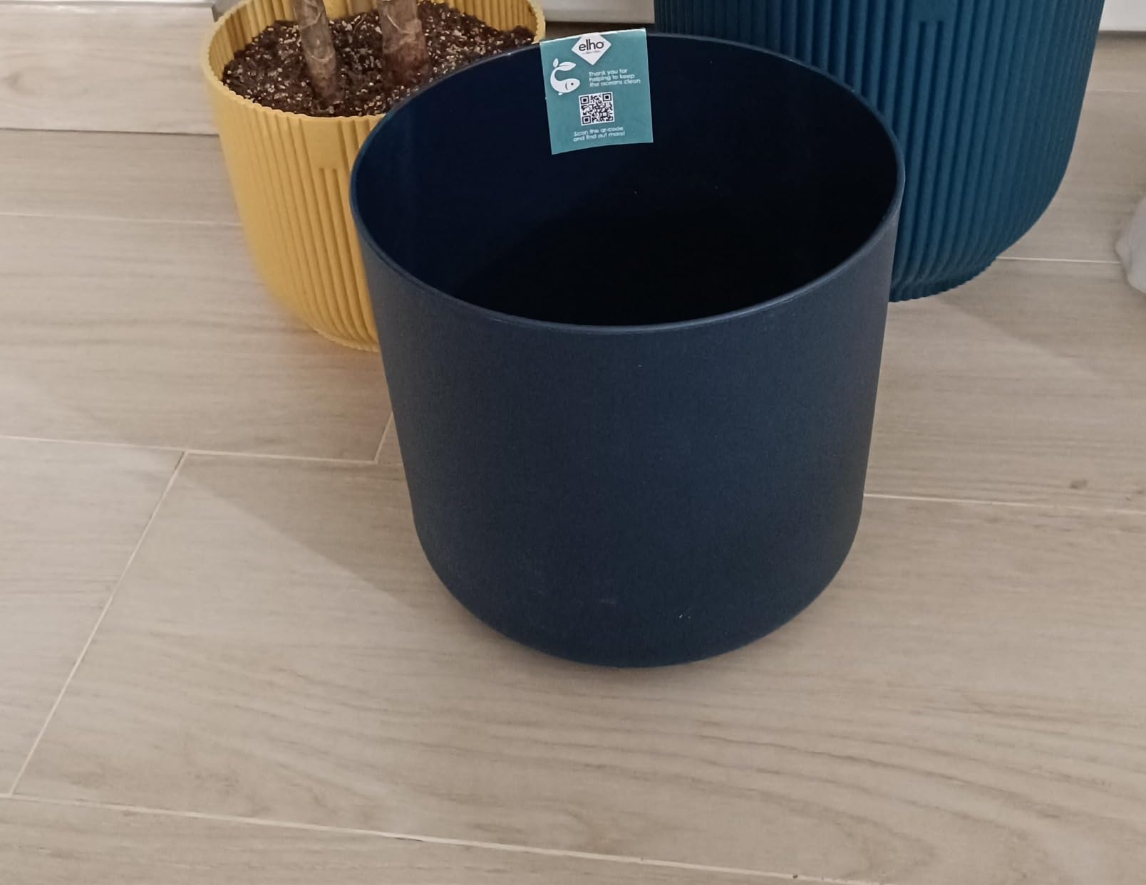 elho Ocean Collection Rund 22 Blumentopf Atlantikblau recycelt