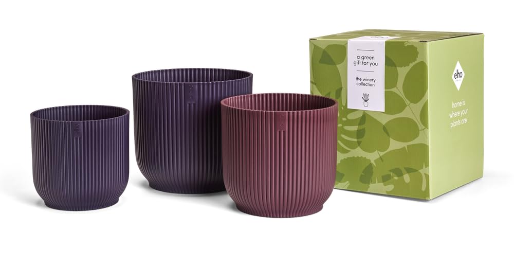 elho Winery Collection Blumentopf 3er-Set Dunkelviolett Indoor
