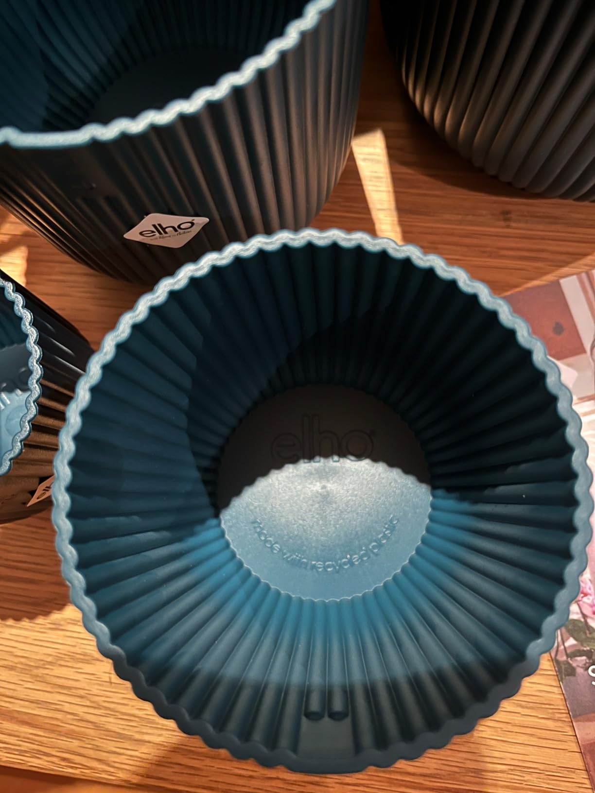 elho Vibes Fold Blumentopf Set 5-tlg tiefes Blau recycelt