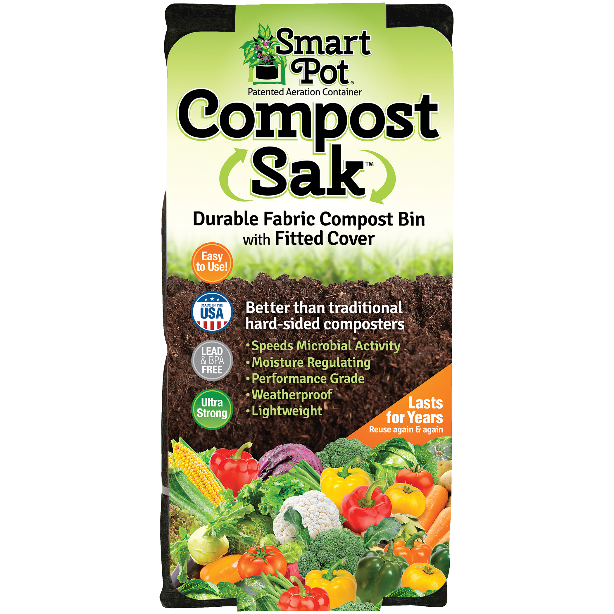 Smart Pot Compost Sak Kompostsack mit Deckel atmungsaktiv