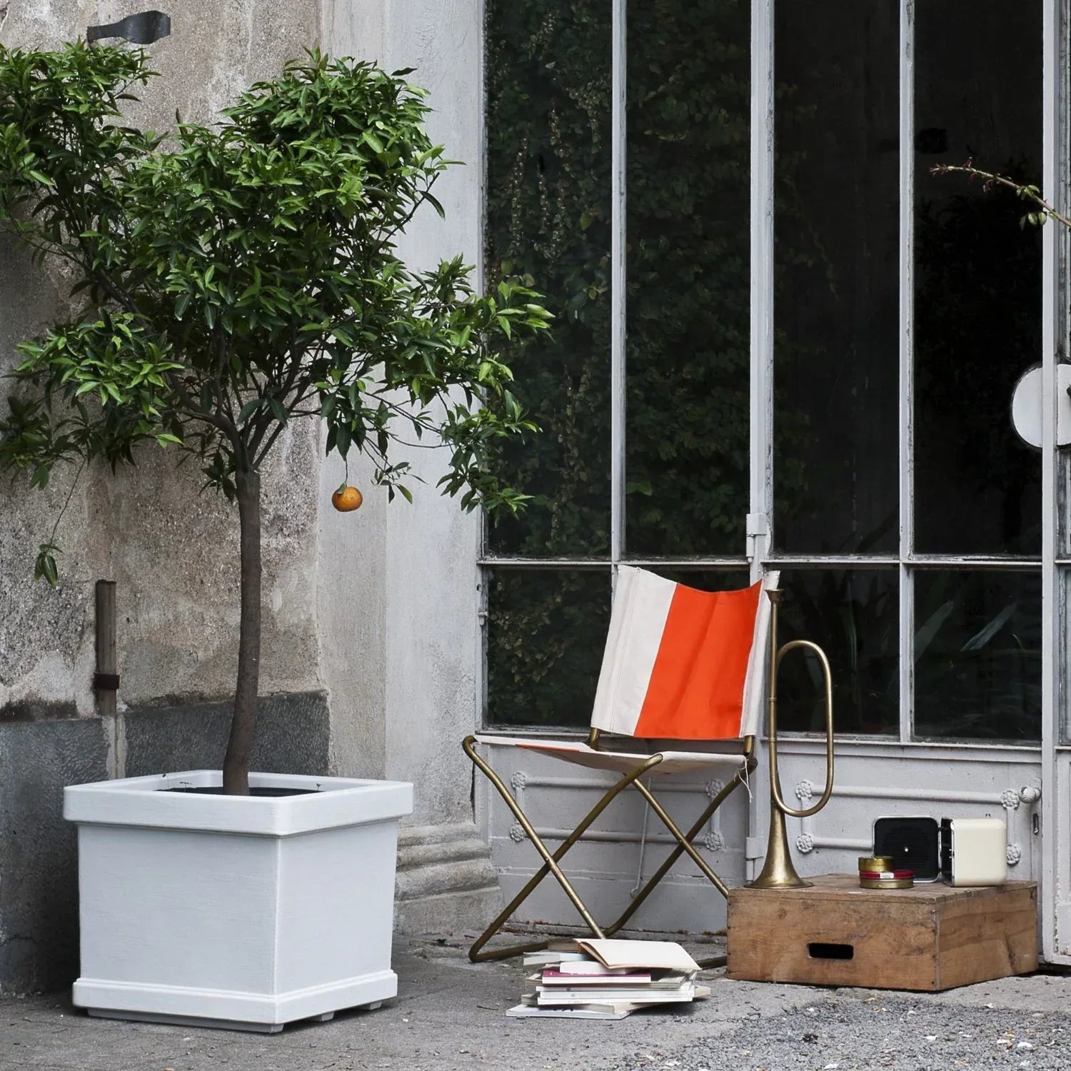 Serralunga Neoclassic Quadro Pflanztopf Weiß 47 cm Eckig