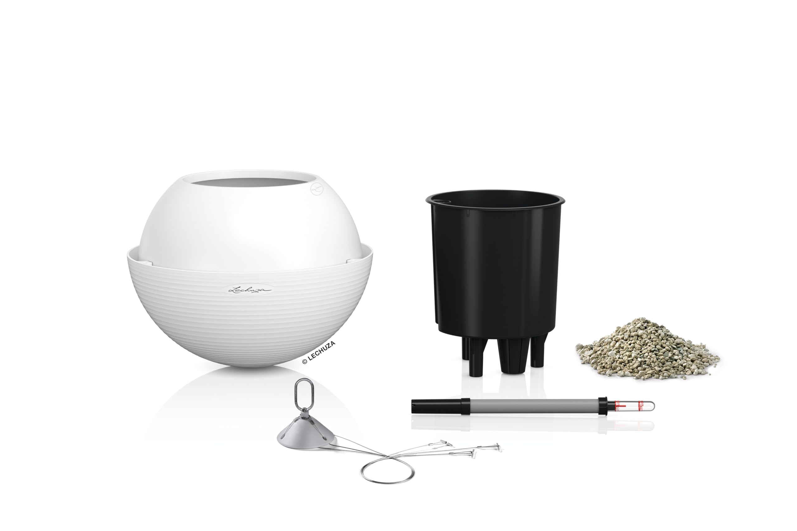 Lechuza Bola Color 32 Hängeampel Weiß mit Bewässerung