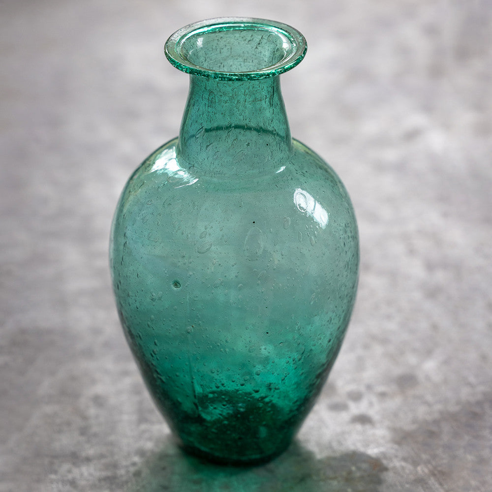 Sarah Raven Gardening Teal Vase Glasvase 16cm Recyclingglas