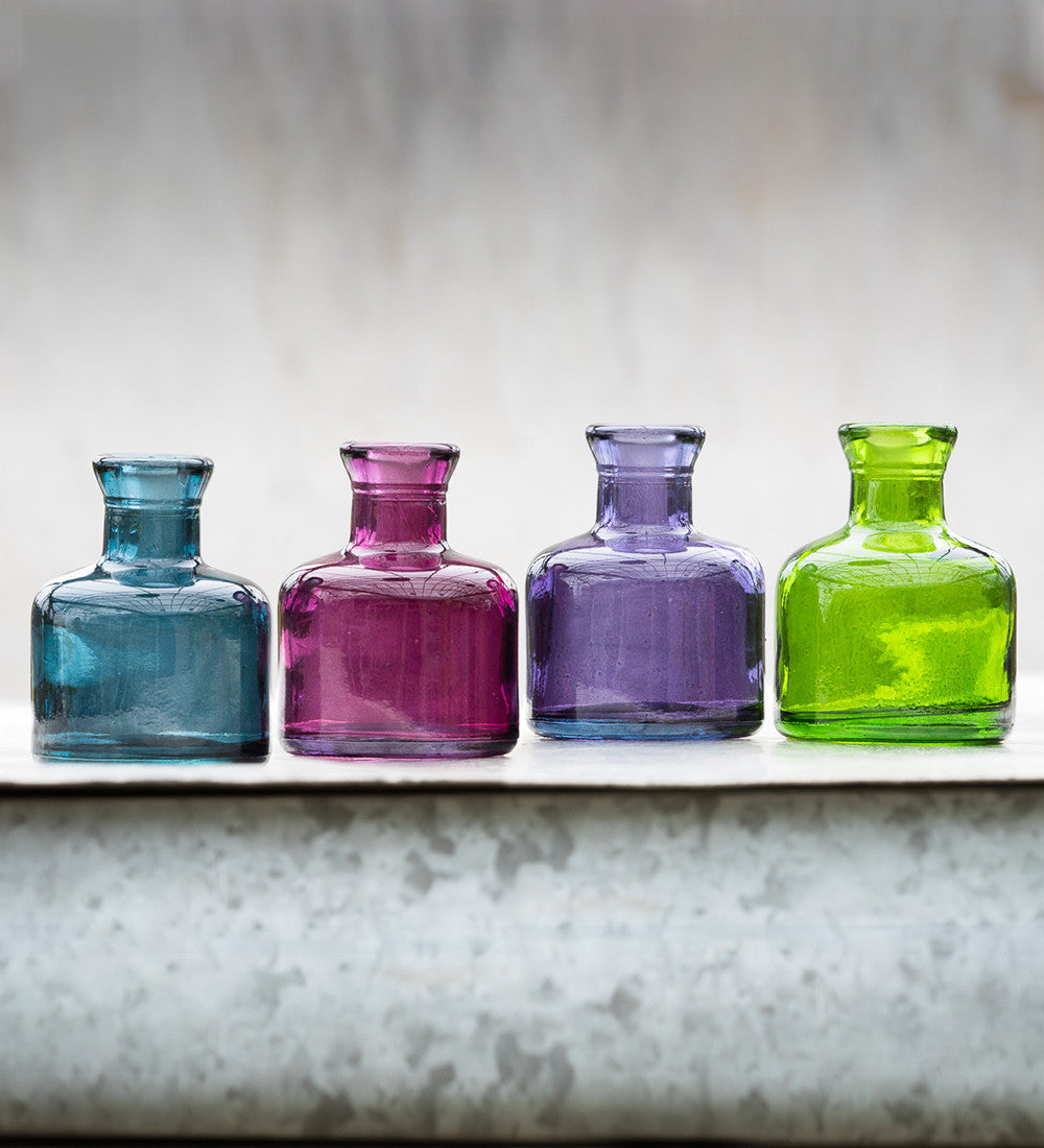 Sarah Raven Ink Bottle Vases Mini-Vasen 4er Set 10 cm bunt