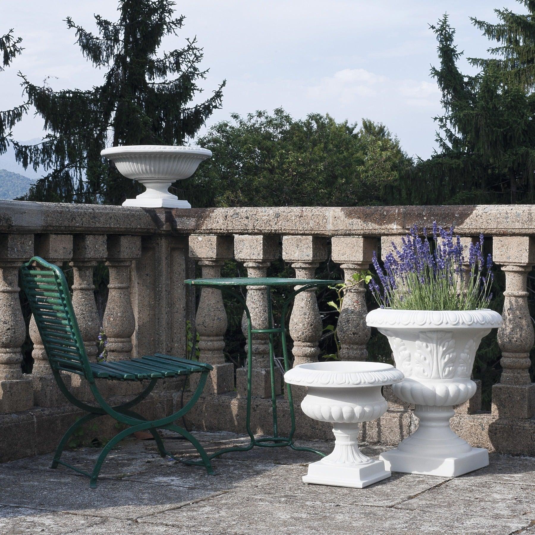 Serralunga Calice Decorato Pflanztopf Tortora Rund